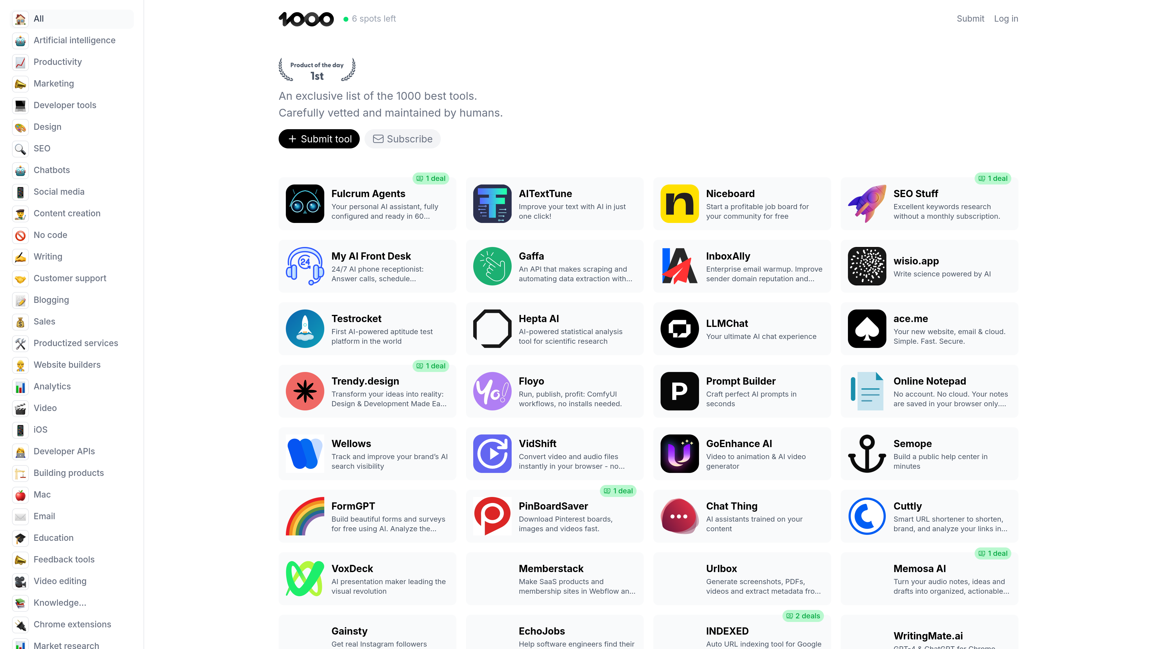 1000.tools website preview
