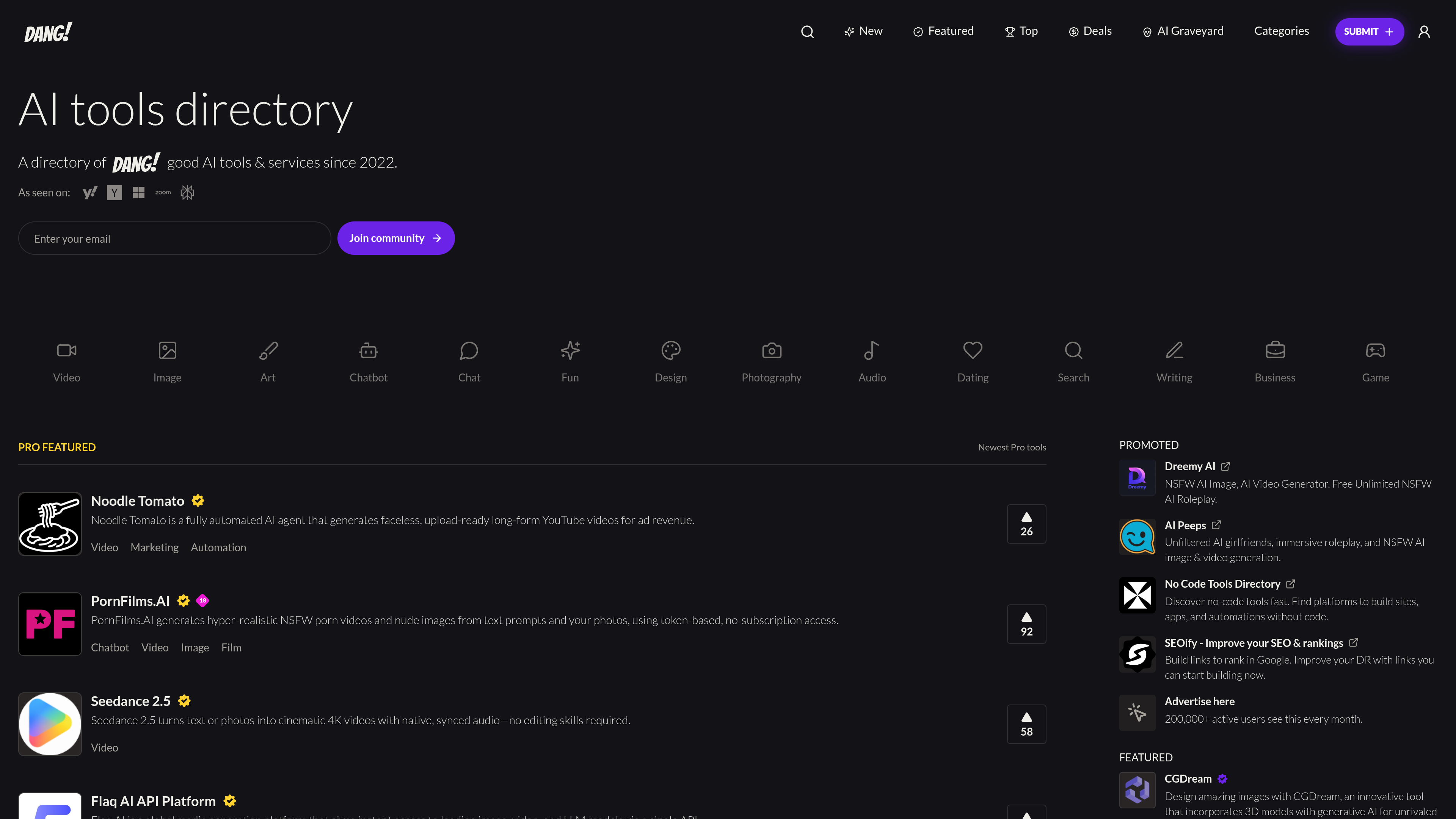 Dang AI website preview