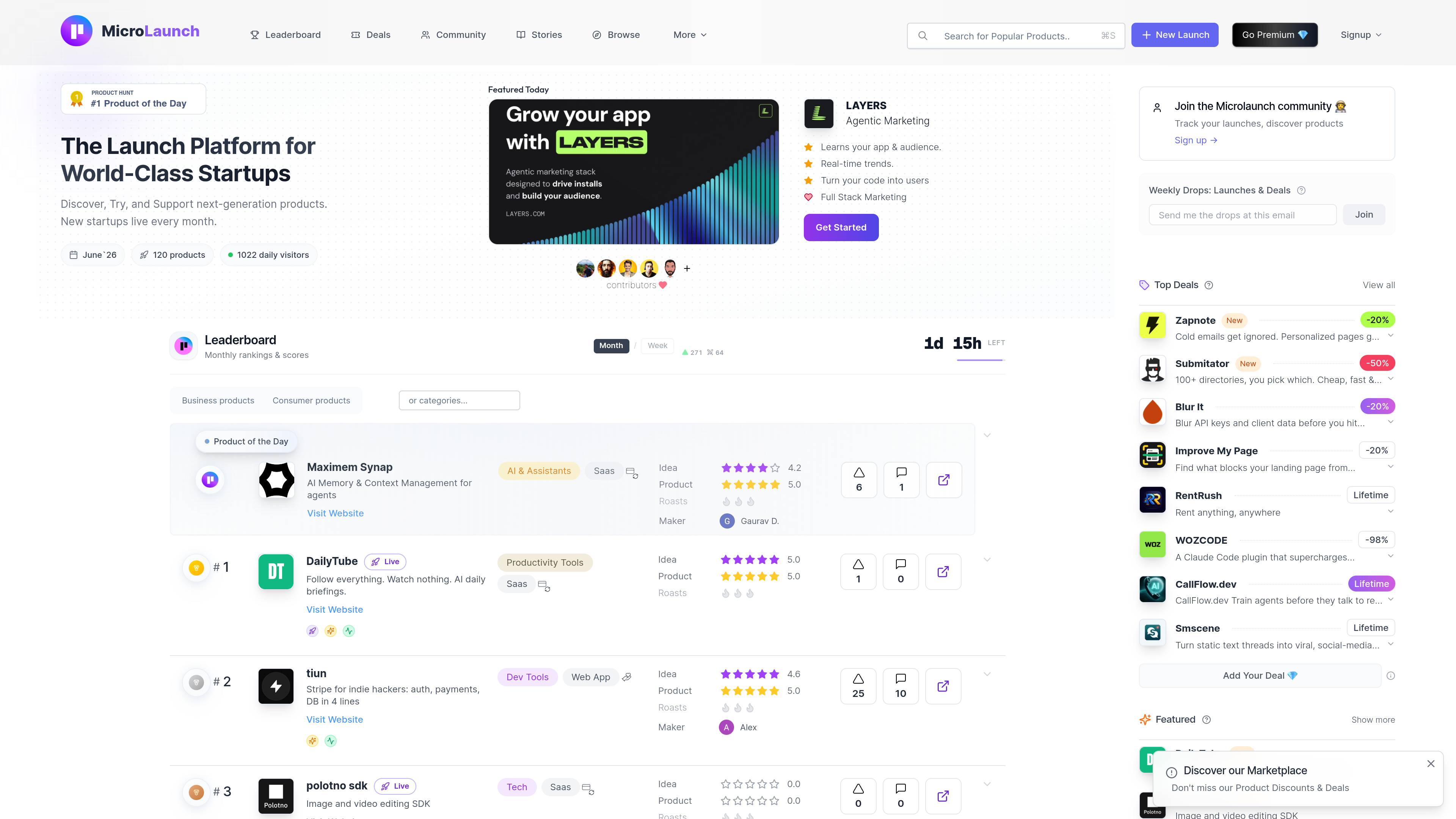 MicroLaunch website preview