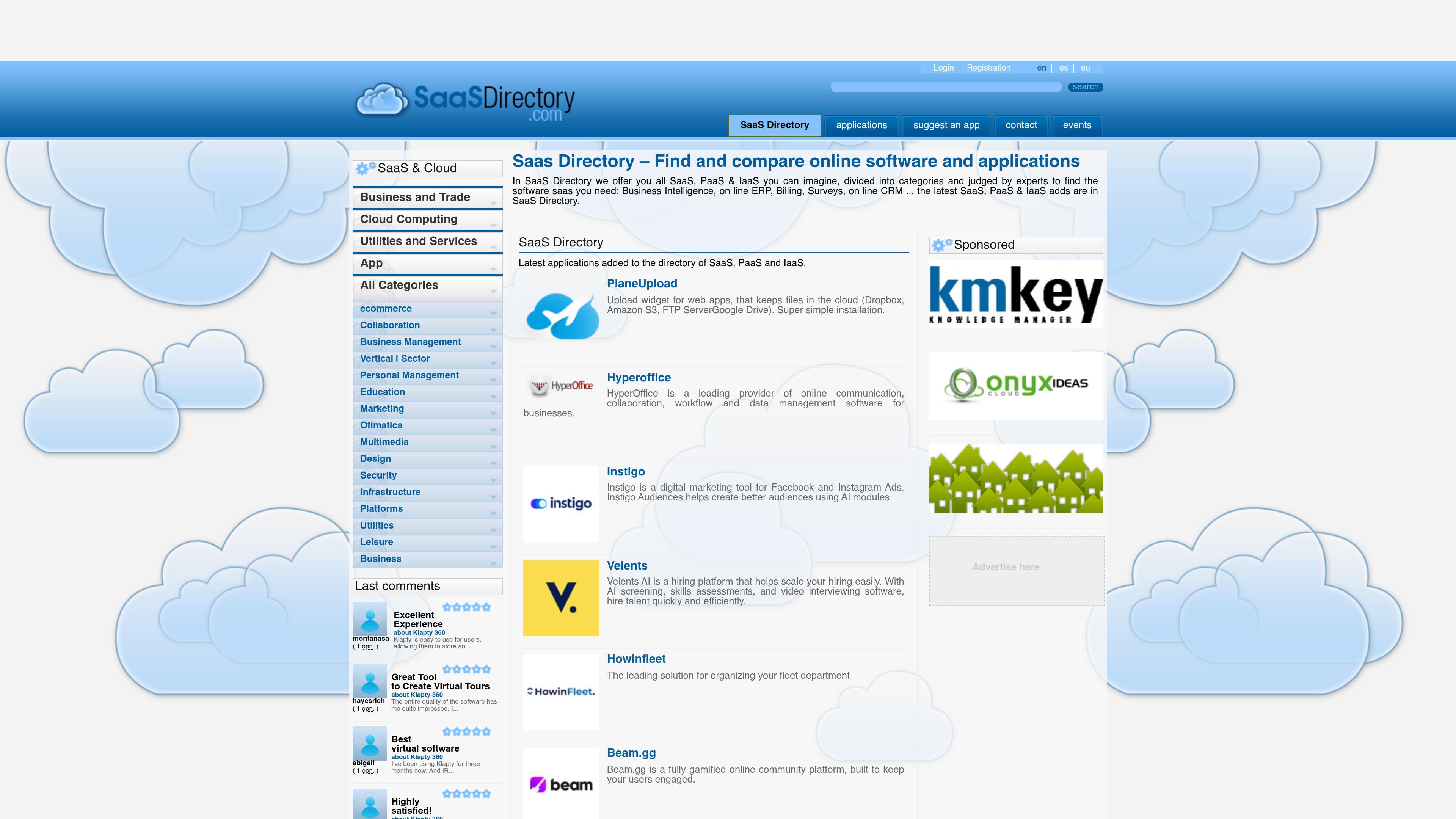 Saas Directory website preview
