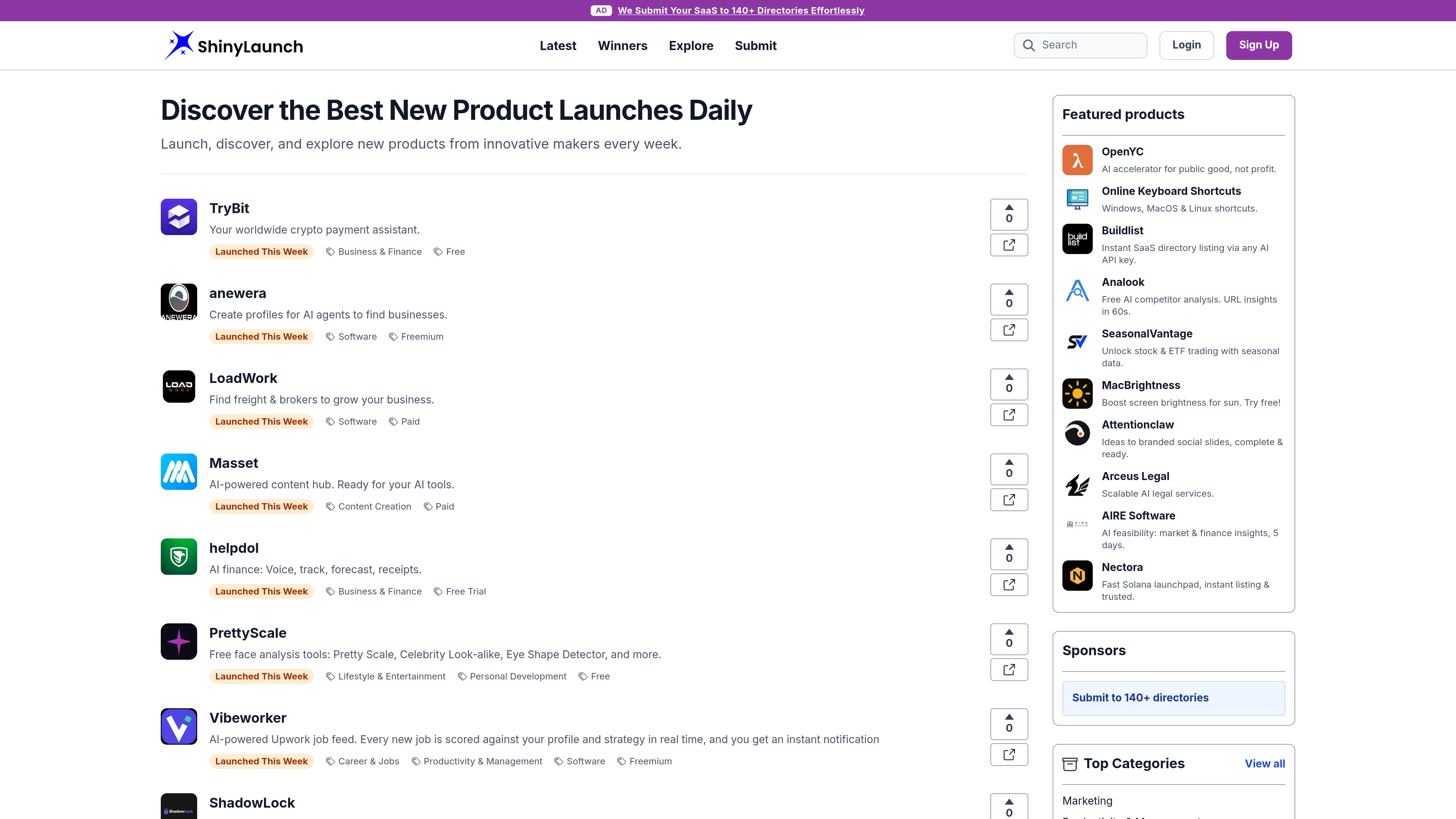 ShinyLaunch website preview