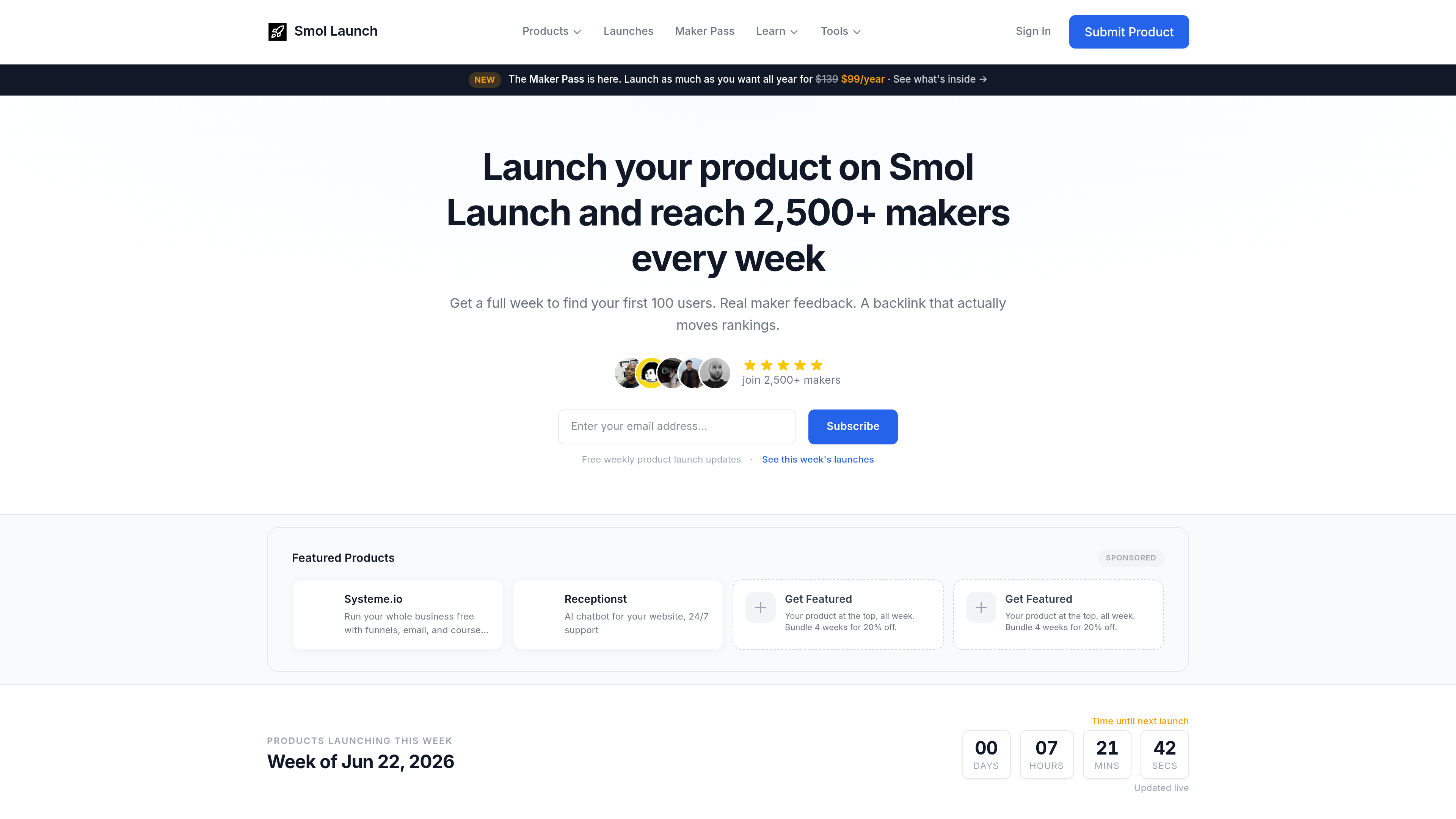 SmolLaunch website preview