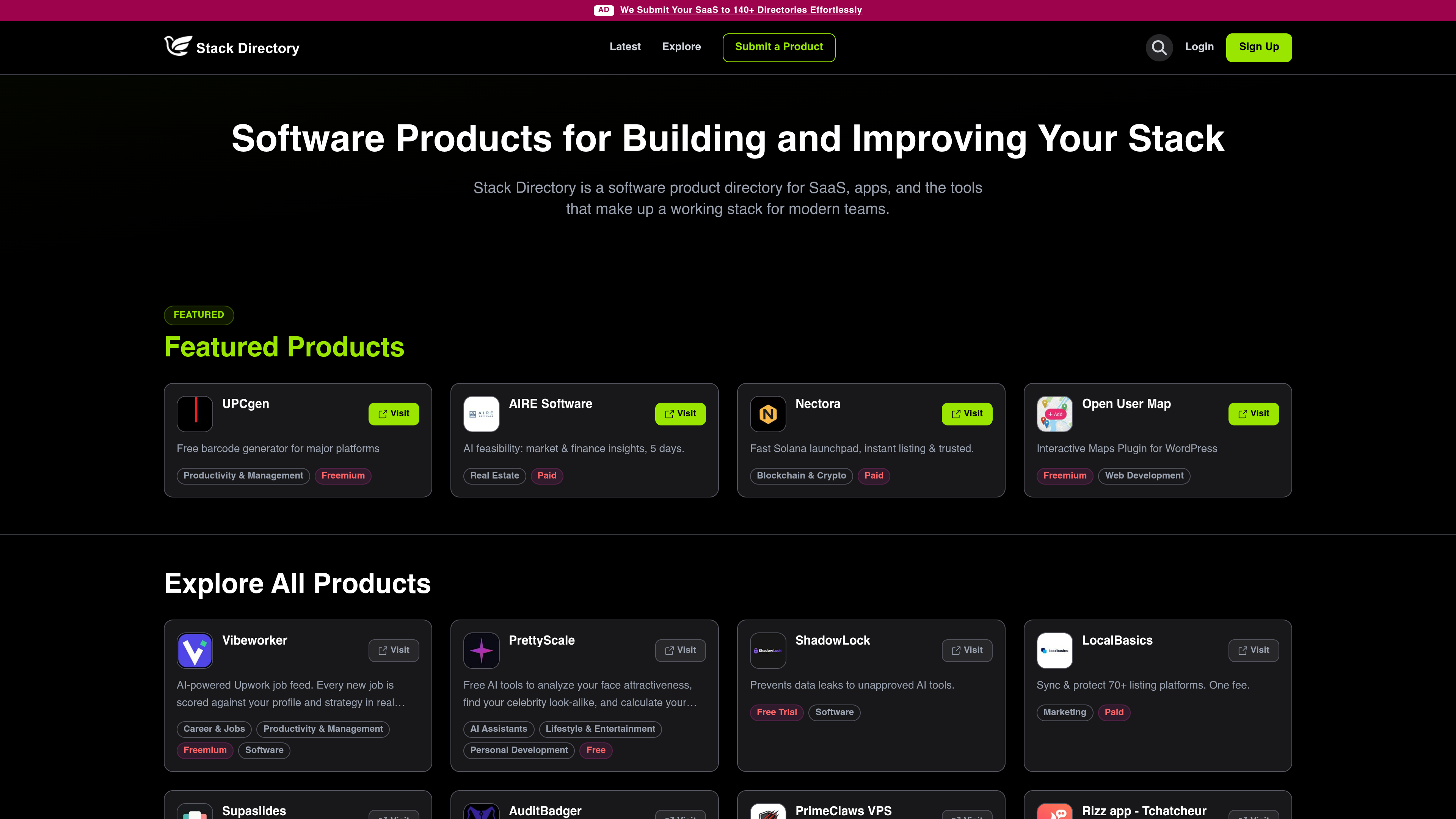 Stack Directory website preview