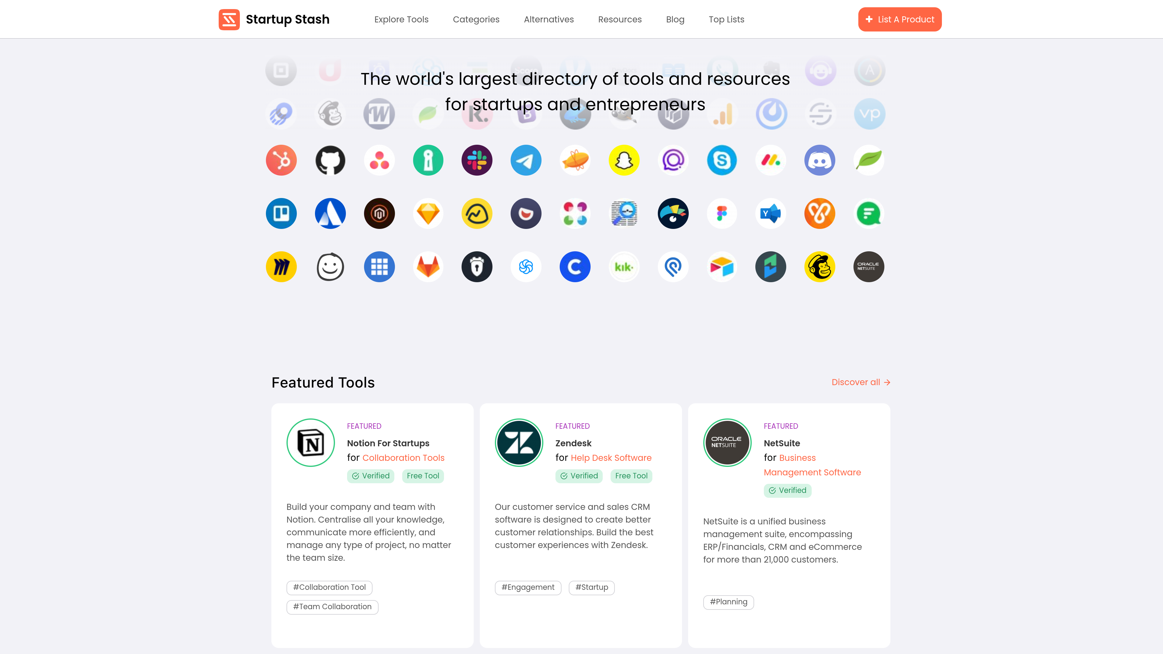 Startup Stash website preview