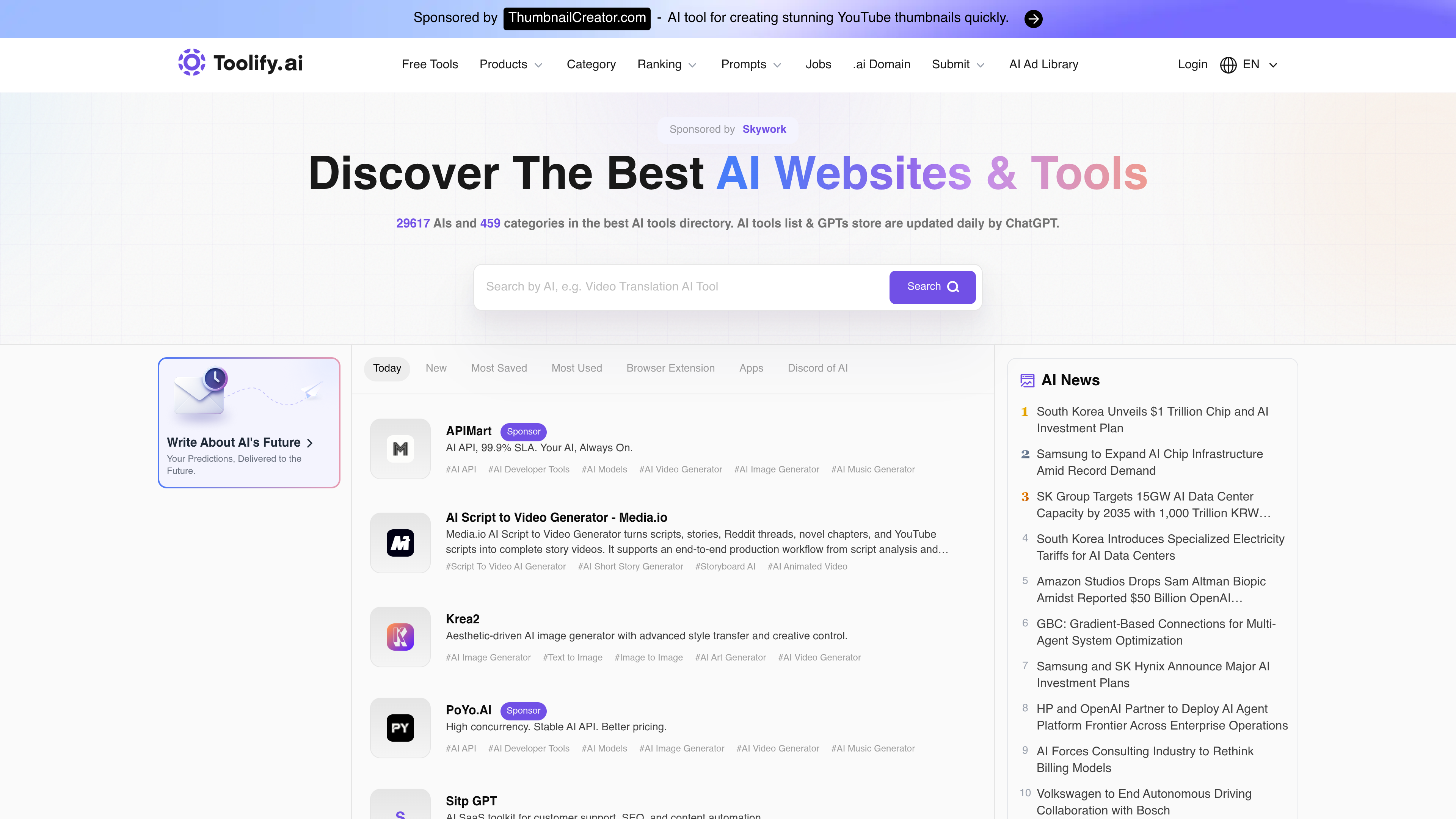 Toolify AI website preview