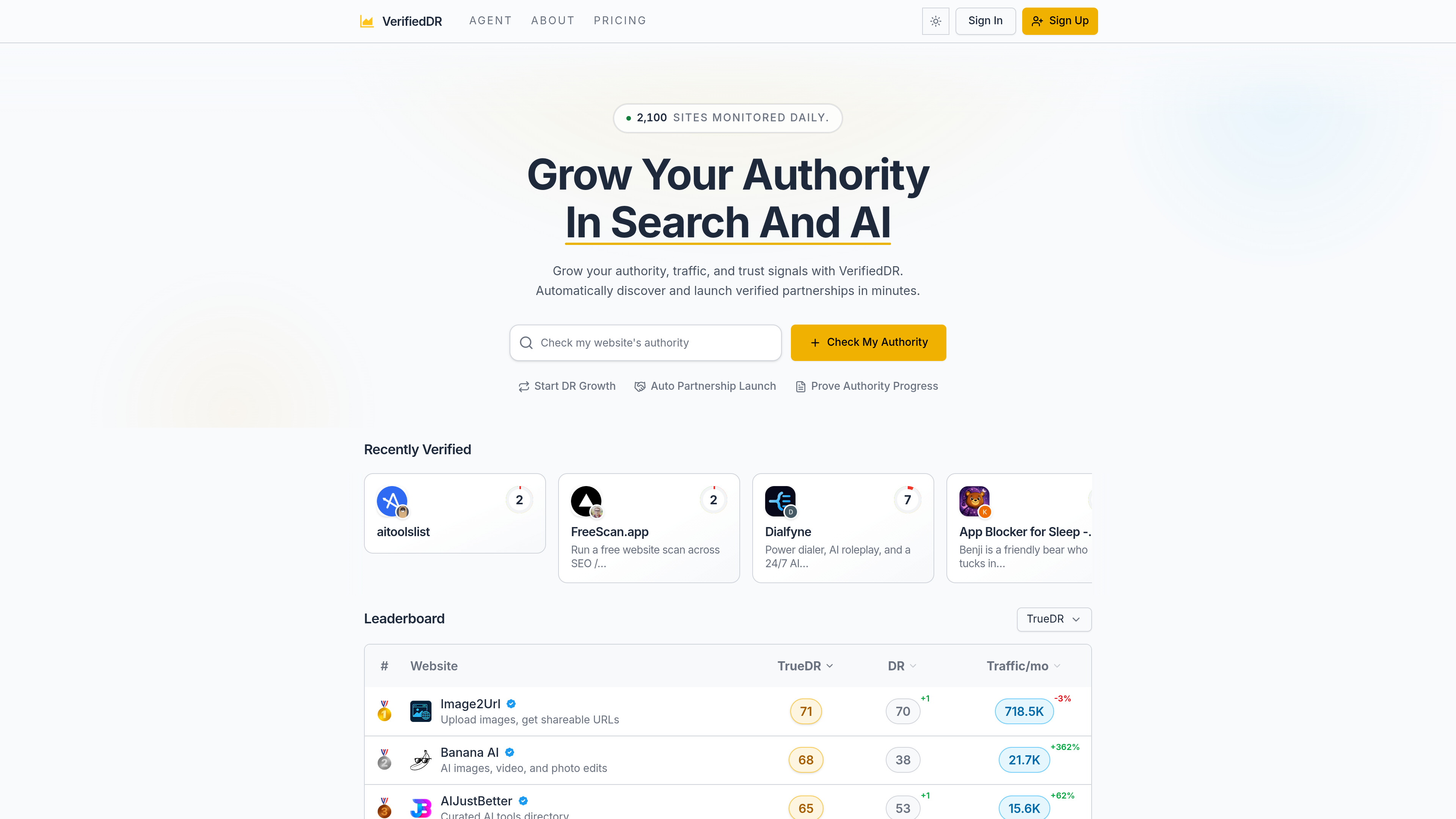 VerifiedDR website preview