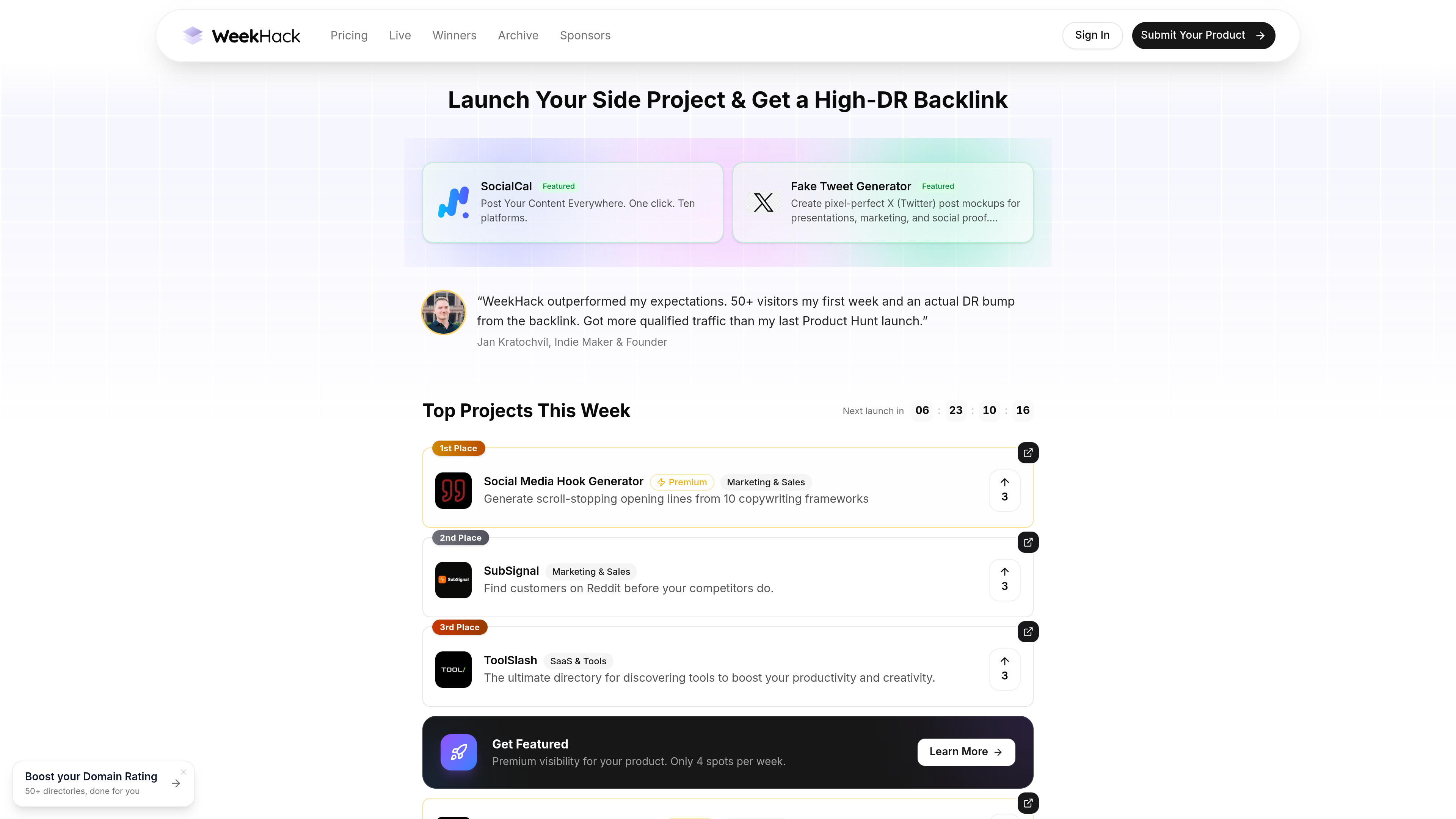 WeekHack website preview