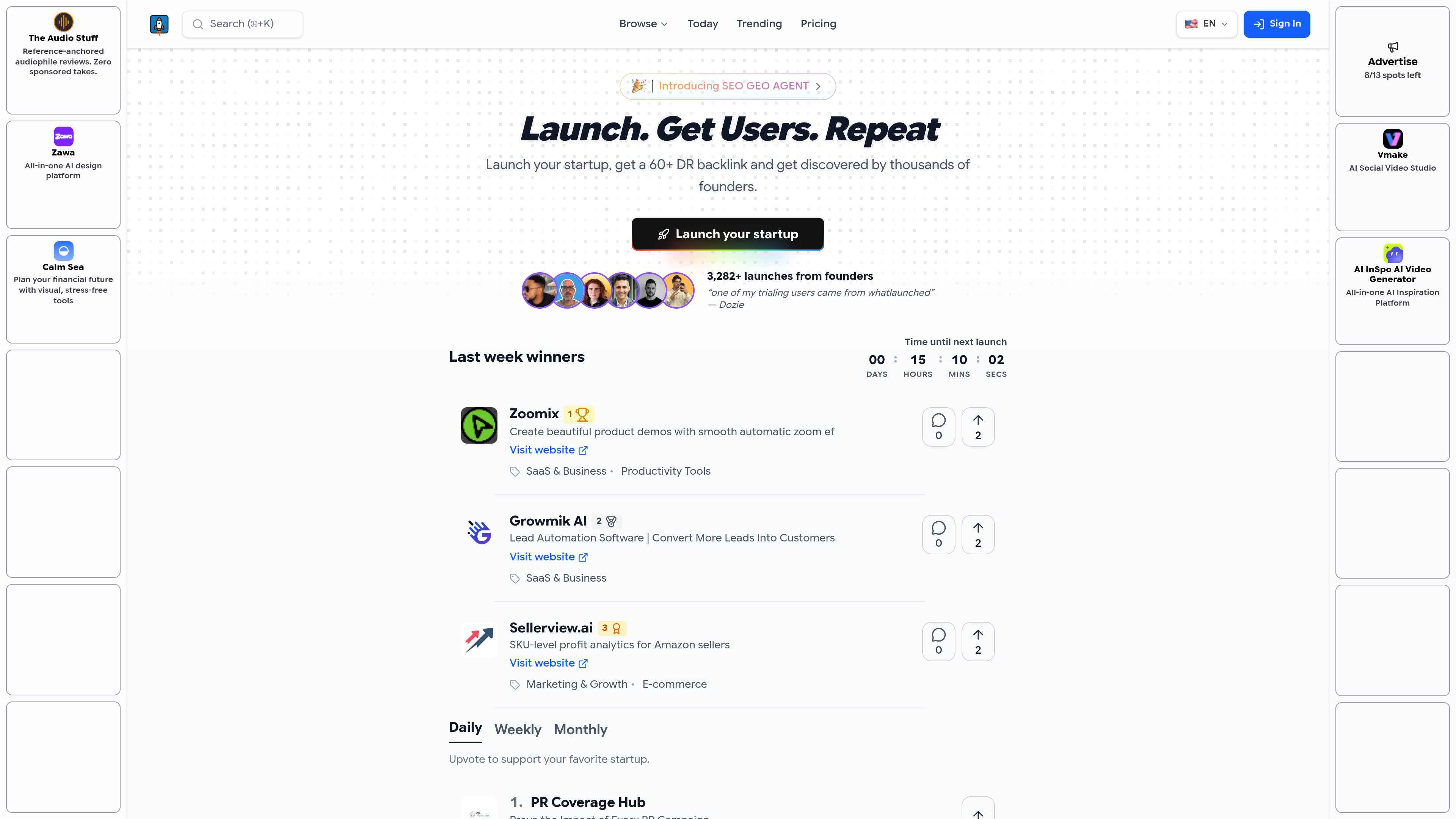 What Launched Today website preview
